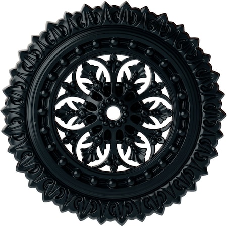 Ekena Millwork Sellek Ceiling Medallion (Fits Canopies up to 1 1/8"), 18 1/2"OD x 7/8"ID x 1 1/2"P, Night Shade CM18SKNSF